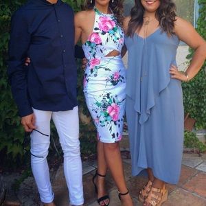 White floral Angie halter dress - Backstage